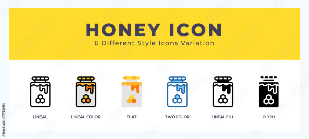 Obraz premium Honey icon set. Design elements for logo