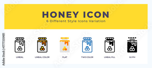 Honey icon set. Design elements for logo