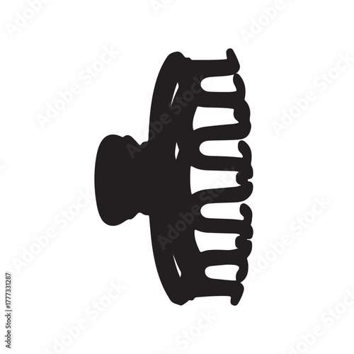 Hair claw clip silhouette vector illustration on white background