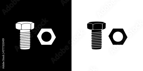 Bolts on black and white