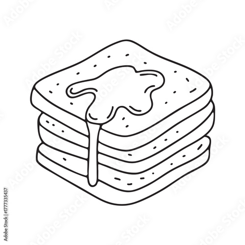 Stack of flatbreads lightly drizzled with honey