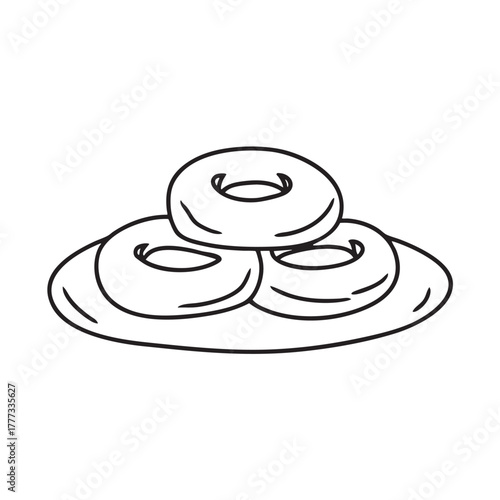 Fried dough rings sprinkled with sugar