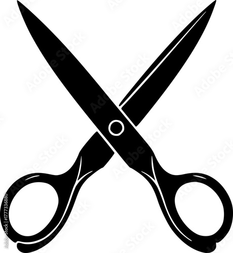  scissors silhouette icon vector illustration.Comb Scissors Dairy Background Icon.Paper scissors with cut lines icon set. Vector illstration.Editing or remove with AI. Artificial intelligence