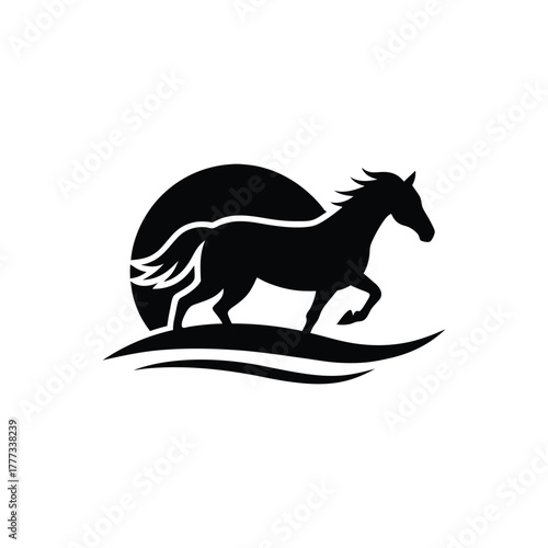 Galloping Stallion Silhouette