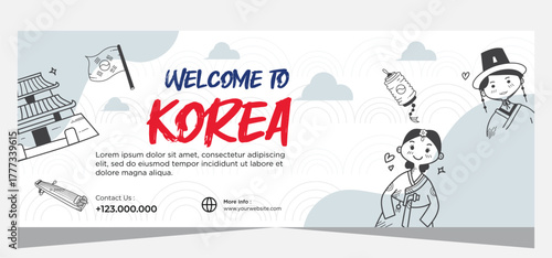 Design Korean banner template. Template banner