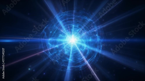 Pulsating Particle Sphere Light Burst Abstract Background