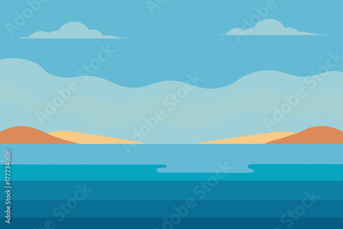 calm sea horizon background