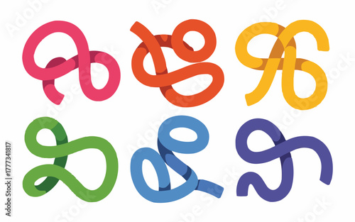 Vibrant, abstract ampersand symbols in a playful, modern design, perfect for branding and graphic elements