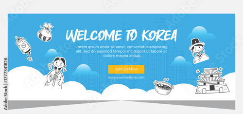 Design Korean banner template. Template banner