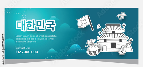 Design Korean banner template. Template banner
