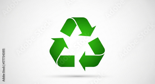 Green recycle sign on, a symbol of environmental protection and sustainability, promoting responsible waste management and resource conservation