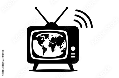 World Television Day black and white silhouette vector illustration