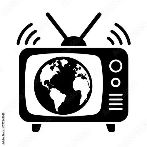 World Television Day black and white silhouette vector illustration