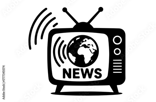 World Television Day black and white silhouette vector illustration