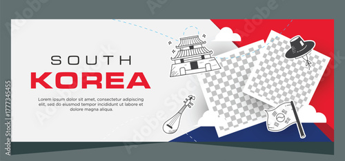 Design Korean banner template with photo