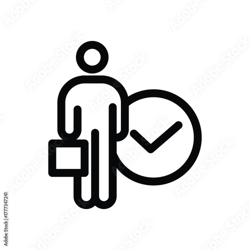 businessman with checkmark outline icon vector design good for web or mobile app