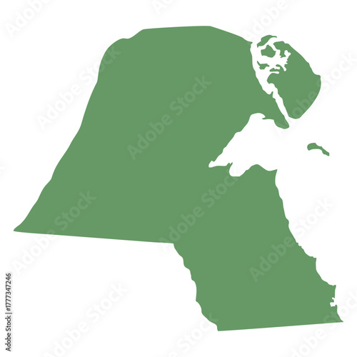 map of Kuwait green