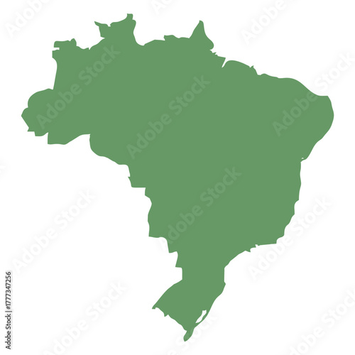 Map of Brazil green