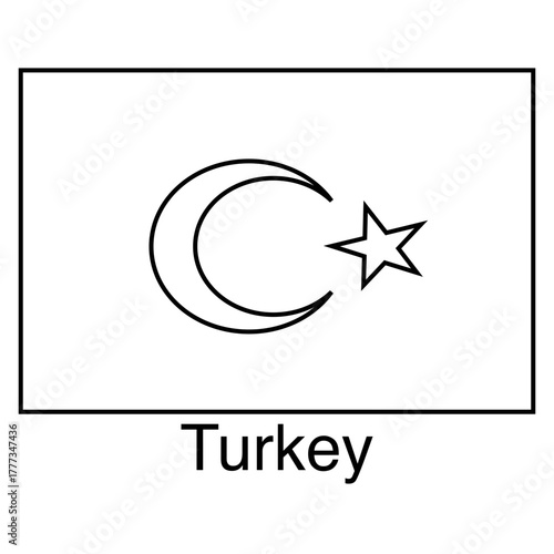 flag of Turkey line