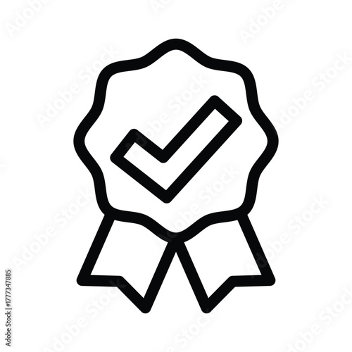 Quality Check Ribbon outline icon vector design good for web or mobile app