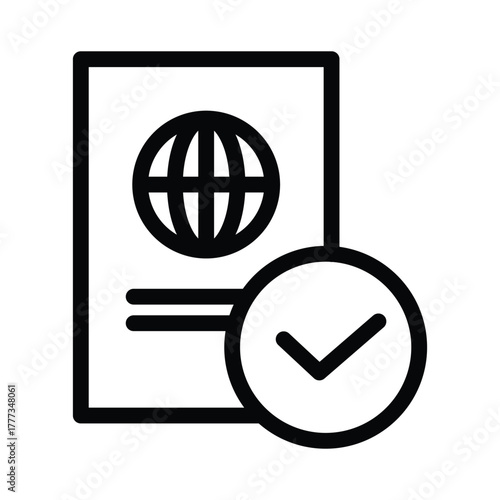 Passport control outline icon vector design good for web or mobile app