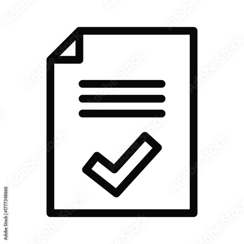 document with checkmark outline icon vector design good for web or mobile app