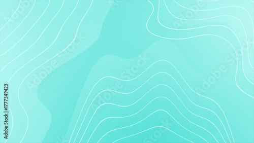 Cyan color abstract design wavy pattern liquid shapes geometrical loop able background