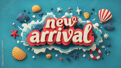 Flat Vector Festive Banner Design: New Arrival Typography for Holiday E-commerce Marketing