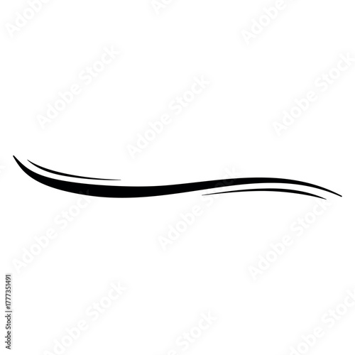 Dynamic wave swoosh icon with curved lines, motion, and flow