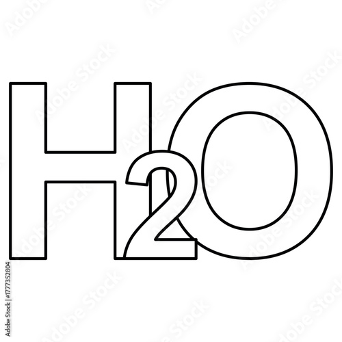 Bold H2O Chemistry Icon Water Molecule Science Concept Design
