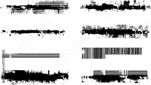 Set of Ink line and splashes banner. Blotter spots line, liquid paint drip drop line splash and ink splatter. brush stroke and abstract grunge banner for graphic background 