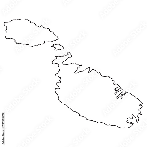 Malta Gozo Comino outline map Mediterranean Europe island geography