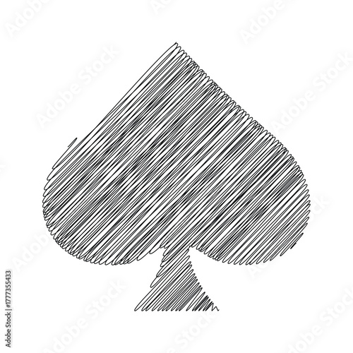 spades symbol thread line vector illustration 4