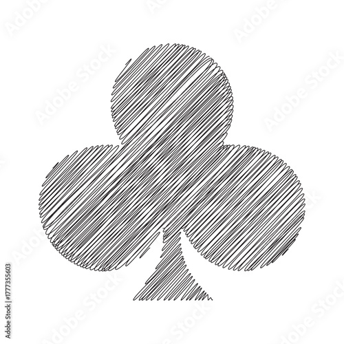 Clubs Clover Symbol Thread Line Illustration 4