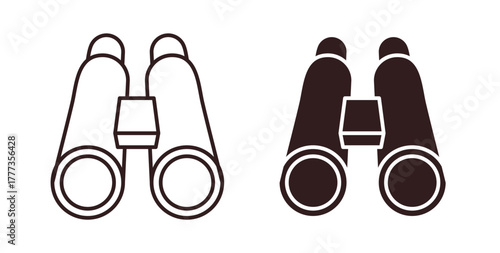 Binoculars icon with glyph and line. black vector icons for Web UI