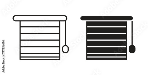 Blinds icon with glyph and line. black vector icons for Web UI