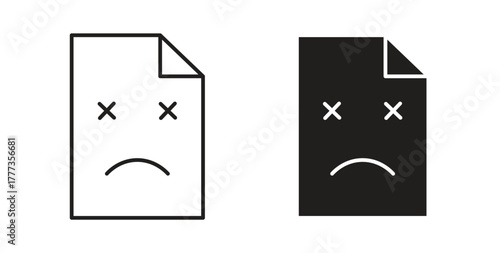Broken Image icon with glyph and line. black vector icons for Web UI