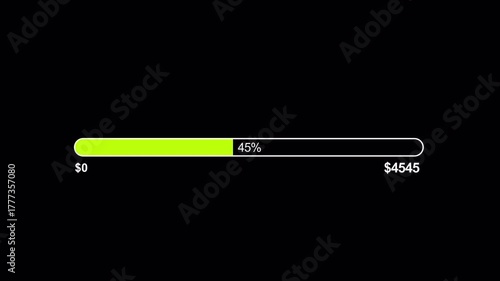 Crowdfunding Progress Bar Animation. Looping Fundraising Goal for Charity Campaigns and Startups