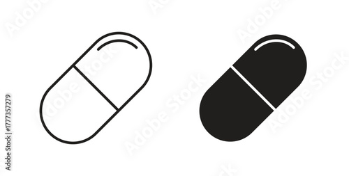 Capsules icon with glyph and line. black vector icons for Web UI