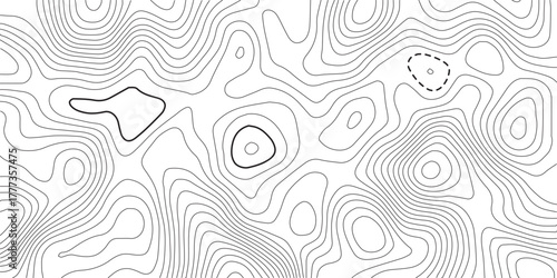 Abstract diagram discovery topographic map banner texture background. Modern design with White background with topographic wavy pattern design.paper texture Imitation of a geographical map shades
