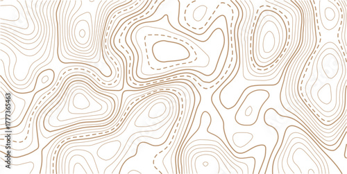 .Topographic line contour map background, geographic grid map, stock vector illustration. Geographic mountain relief diagram line wave carve pattern.