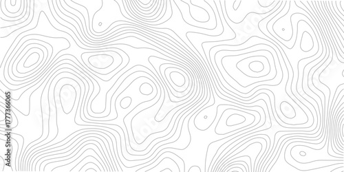 Topographic map seamless pattern contour lines on white background vector illustration for cartography and geography themes