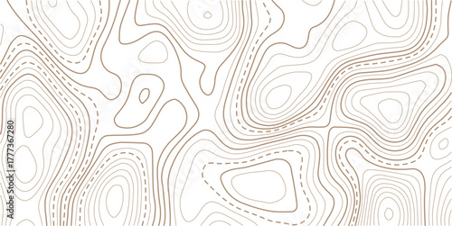  The topo contour or wallpaper. Mountain trail terrain or path. Vector illustration.Modern design with White background with topographic wavy pattern design.