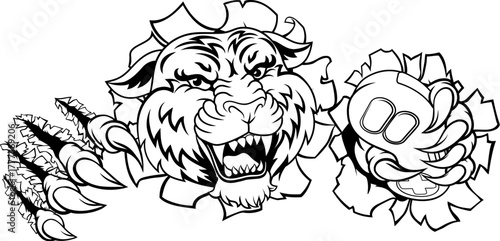 A tiger gamer with video game controller sports team animal mascot