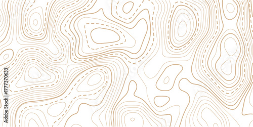 Topographic map contour background. Topo with elevation. The concept of a conditional geography scheme and contour line map image. Geographic mountain relief diagram line wave carve pattern
