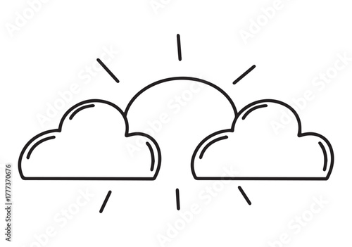 two cloud and sun in the middle