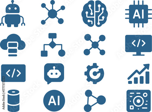 AI, artificial intelligence illustration, machine learning design, neural network graphic, technology concept artwork, AI algorithm illustration, intelligent system design, robotics artwork, 