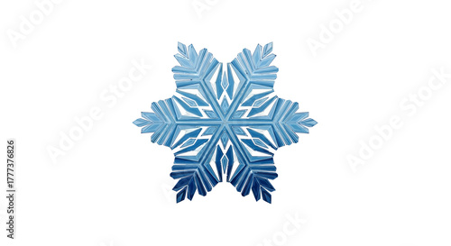 Intricate ice crystal design displaying ornate patterns on a clean white backdrop