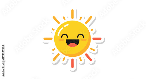 Joyful sunshine character illustration conveying happiness and positive energy with vibrant colors