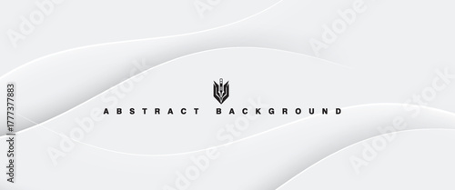 abstract white background with gradient color and artistic dynamic line decoratio. Abstract white wave background with smooth curves.